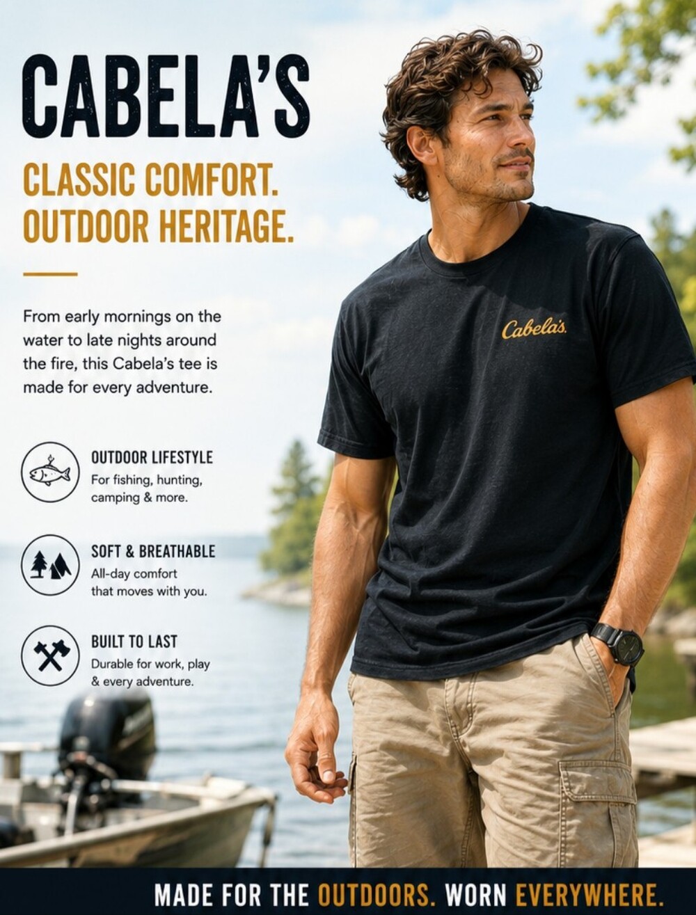 Cabela’s Graphic Tee Black Large
